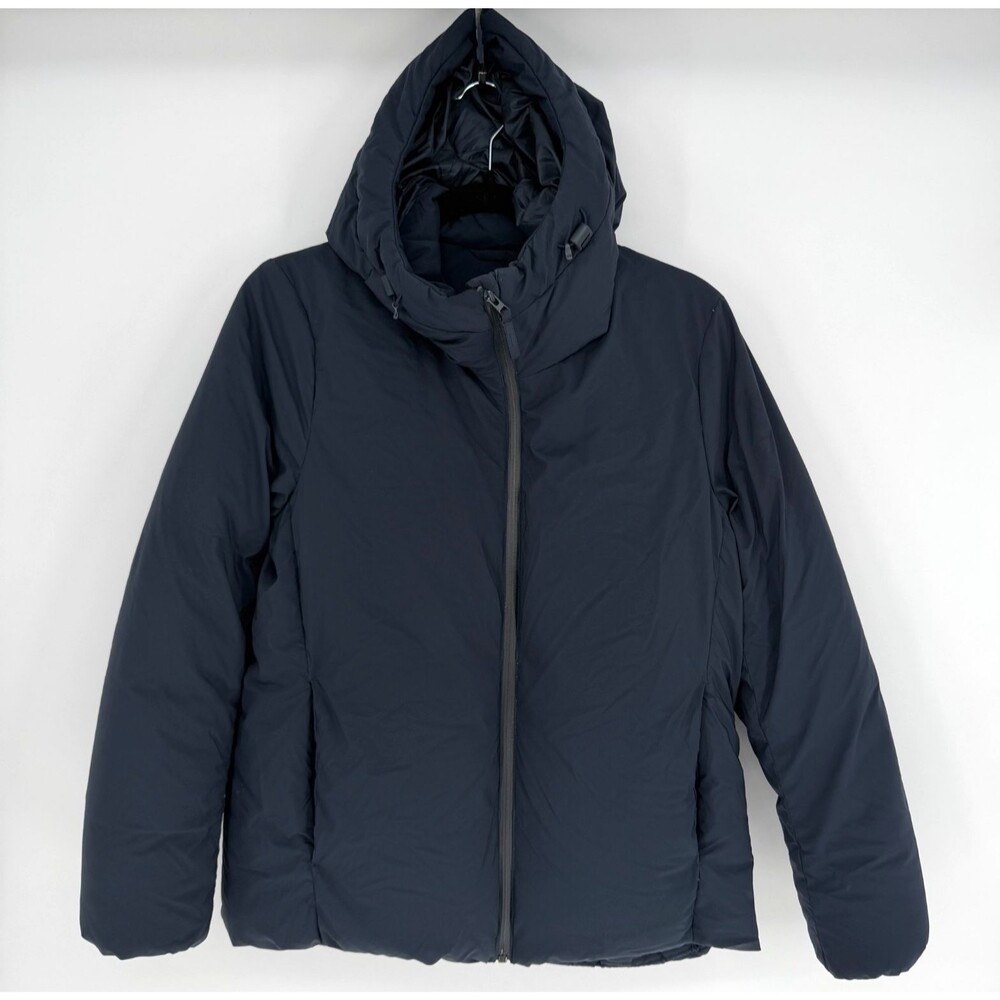 Uniqlo Seamless Down Puffer Jacket Womens M Blue Lightweight Windproof Gorpcore